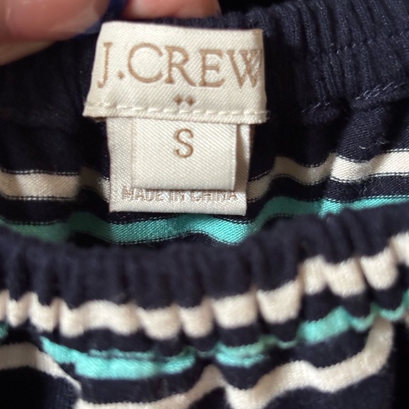 J. Crew Navy, White & Teal Striped Strapless Maxi Dress - Picture 5 of 5